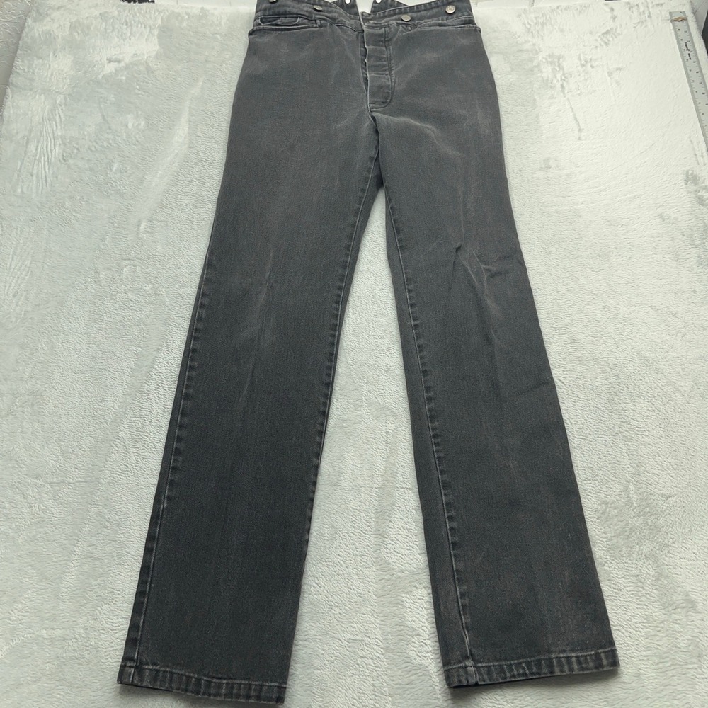 Vintage Wah Maker Cowboy Western Jeans Men 33 Black Denim Button Fly Made In USA